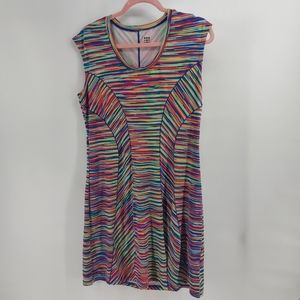 Title Nine rainbow multicolored stripe midi athletic dress